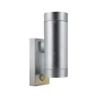 Nordlux Tin Wall Light Metal and Glass Grey Up & Down | 76mm - IP54 - Suitable for 2x GU10 - Motion and Light Sensor
