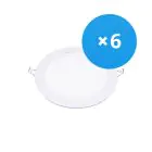 Multipack 6x LED Downlight UltraSlim 15W 1200lm 110D - 840 Cool White | 190mm - Cutout 175mm